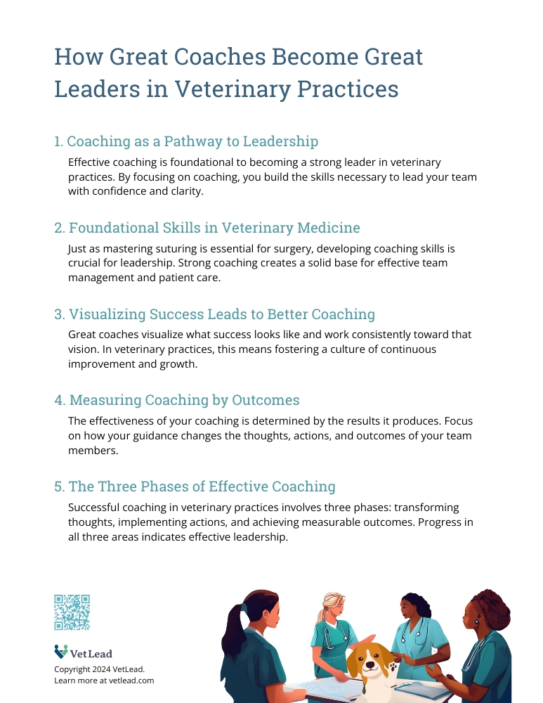 How Great Coaches Become Great Leaders in Veterinary Practices - VetLead