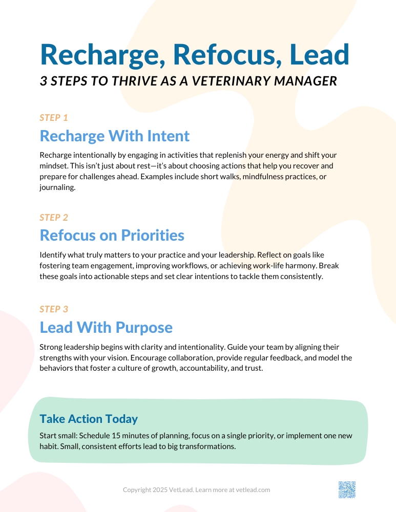 3 Steps to Thrive as a Veterinary Manager