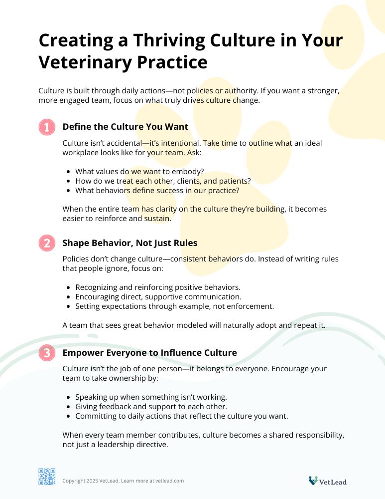 Creating a Thriving Culture in Your Veterinary Practice - VetLead